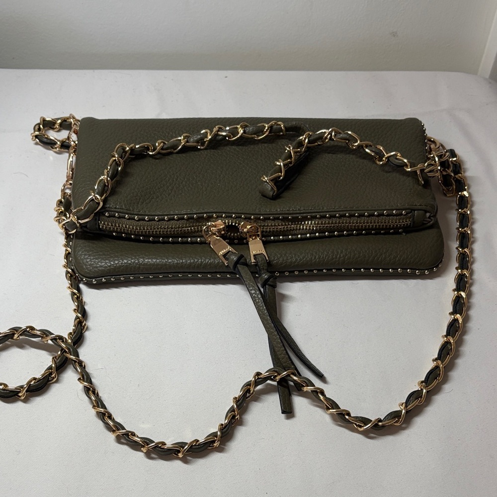 Jen & Co Julie Studded Crossbody bag in vegan leather with gold-tone hardware